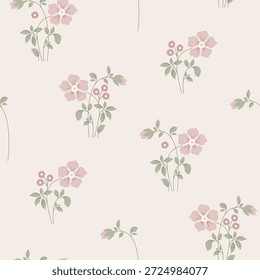 seamless floral pattern, textile pattern, fabric print in classic vintage style on light background, timeless floral, soft color flower. surface design for home textile, wallpaper pattern, print ready design.