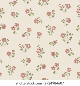Patrón floral sin costuras, patrón textil, impresión de tela en estilo clásico vintage sobre fondo claro, floral atemporal, flor de color suave. diseño de superficie para textiles para el hogar, patrón de Fondo de pantalla, diseño listo para imprimir.