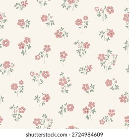 Patrón floral sin costuras, patrón textil, impresión de tela en estilo clásico vintage sobre fondo claro, floral atemporal, flor de color suave. diseño de superficie para textiles para el hogar, patrón de Fondo de pantalla, diseño listo para imprimir.