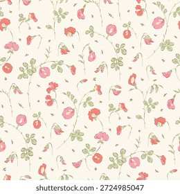Patrón floral sin costuras, patrón textil, impresión de tela en estilo clásico vintage sobre fondo claro, floral atemporal, flor de color suave. diseño de superficie para textiles para el hogar, patrón de Fondo de pantalla, diseño listo para imprimir.