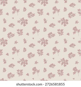 Patrón floral sin costuras, patrón textil, impresión de tela en estilo clásico vintage sobre fondo claro, floral atemporal, flor de color suave. diseño de superficie para textiles para el hogar, patrón de Fondo de pantalla, diseño listo para imprimir.