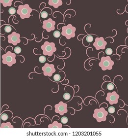 Seamless floral pattern. Textile print.