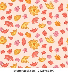 Seamless floral pattern for textile, wrapping paper. vector colorful flower leaves ornament animal spots background. Decorative flowers print