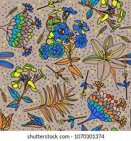 Seamless floral pattern. Textiles, wallpaper. 