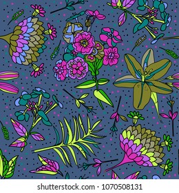 Seamless floral pattern. Textiles, wallpaper. 