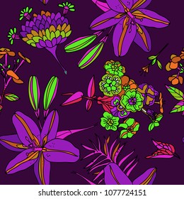 Seamless floral pattern. Textiles, wallpaper. 