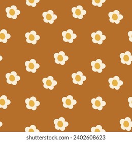Seamless floral pattern for textiles, wrapping paper, wallpaper. The spring and summer pattern. Yellow background and daisies
