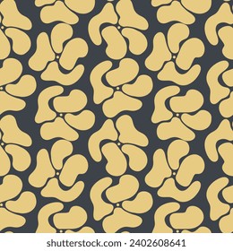 Seamless floral pattern for textiles, wrapping paper, wallpaper. The spring and summer pattern. Blue background and abstract daisies