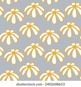 Seamless floral pattern for textiles, wrapping paper, wallpaper. The spring and summer pattern. Daisies on white background