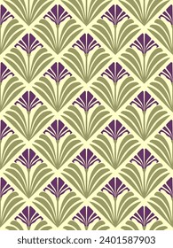 Seamless floral pattern texture or background. Vintage art nouveau style. Handmade drawing vector illustration.