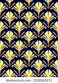 Seamless floral pattern texture or background. Vintage art nouveau style. Handmade drawing vector illustration.