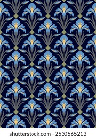 Nahtlose Blumenmuster Textur oder Hintergrund. Vintage Jugendstil. Handgemachte Zeichnung, Vektorgrafik.