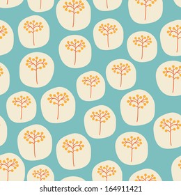Seamless floral pattern. Texture with decorative trees.  Vector illustration. 