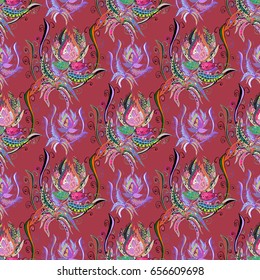 Seamless floral pattern that can be used for wallpaper, website background, wrapping paper. Summer design. Vector flower concept. Leaf natural pattern in colors.