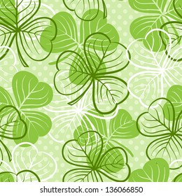 Seamless floral pattern with three leaf clover