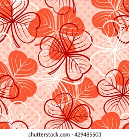 Seamless floral pattern with three leaf clover