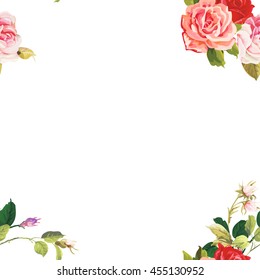 Seamless floral pattern three rose Vector Illustration EPS8