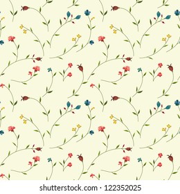 Seamless floral pattern with tiny flowers