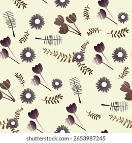 Seamless Floral Pattern tiny leaves in vector art,textile design,flower leaf,abstract effect,pattern allover repeats,pastel colors botanical ,fabric wallpaper