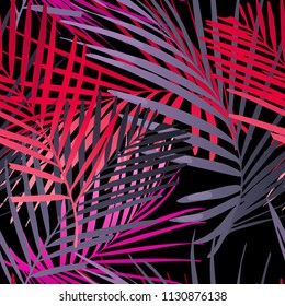 Seamless floral pattern with tropical flowers. Vector illustration.