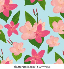 Seamless floral pattern, tropical flowers