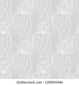 seamless floral pattern tropical palm leaves