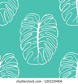 seamless floral pattern tropical palm leaves
