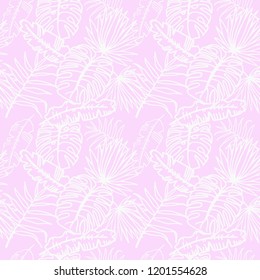 seamless floral pattern tropical palm leaves