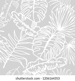seamless floral pattern tropical palm leaves