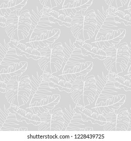 seamless floral pattern tropical palm leaves