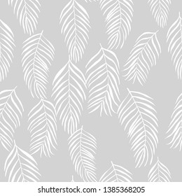 seamless floral pattern tropical palm leaves hand drawn sketch