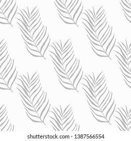 seamless floral pattern tropical palm leaves hand drawn sketch