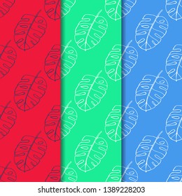 seamless floral pattern tropical palm leaves hand drawn sketch