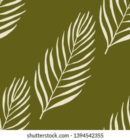 seamless floral pattern tropical palm leaves hand drawn sketch