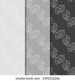 seamless floral pattern tropical palm leaves hand drawn sketch