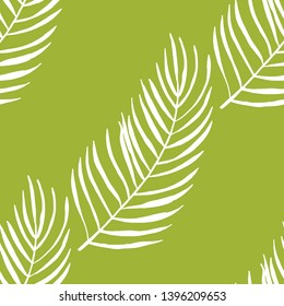 seamless floral pattern tropical palm leaves hand drawn sketch