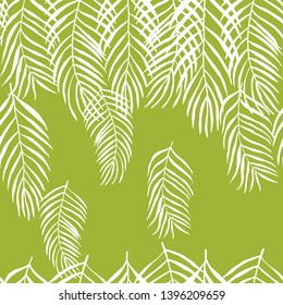 seamless floral pattern tropical palm leaves hand drawn sketch