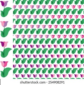 seamless floral pattern of tulips