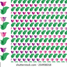 seamless floral pattern of tulips