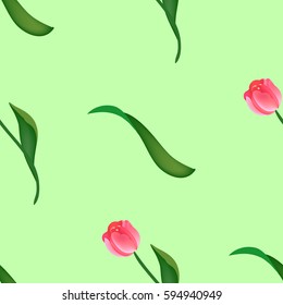 Seamless floral pattern with tulips
