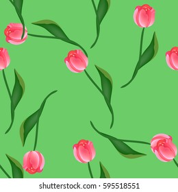 Seamless floral pattern with tulips