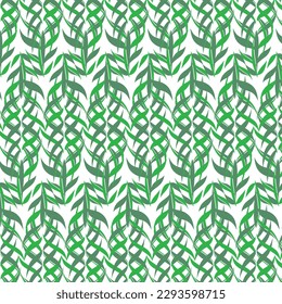 Seamless floral pattern with twigs. Botanical background, repeating prints. Blooming herbs texture design for your design. Hand drawn vector illustration