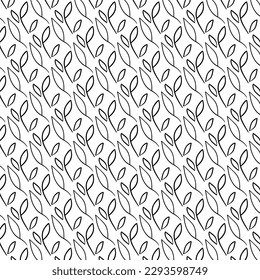 Patrón floral sin foco con ramitas. Fondo botánico, impresiones repetidas. Diseño de textura de hierbas florecientes para tu diseño. Ilustración vectorial dibujada por mano