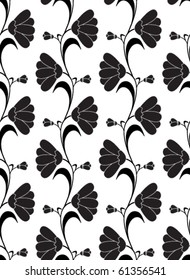 Seamless floral pattern in two colors