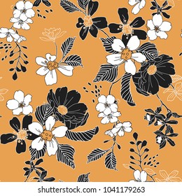 Seamless Floral Pattern In Vector