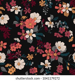 Seamless Floral Pattern In Vector