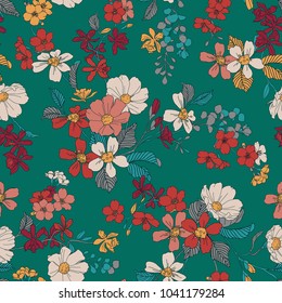 Seamless Floral Pattern In Vector