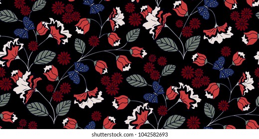 Seamless Floral Pattern in vector