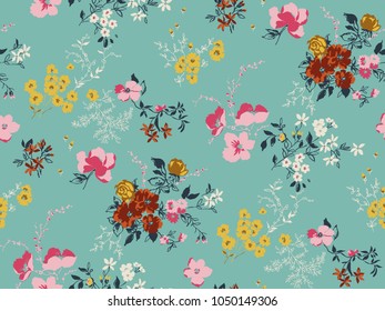 Seamless Floral Pattern In Vector