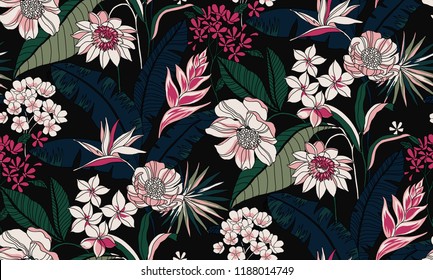 Seamless Floral Pattern in Vector